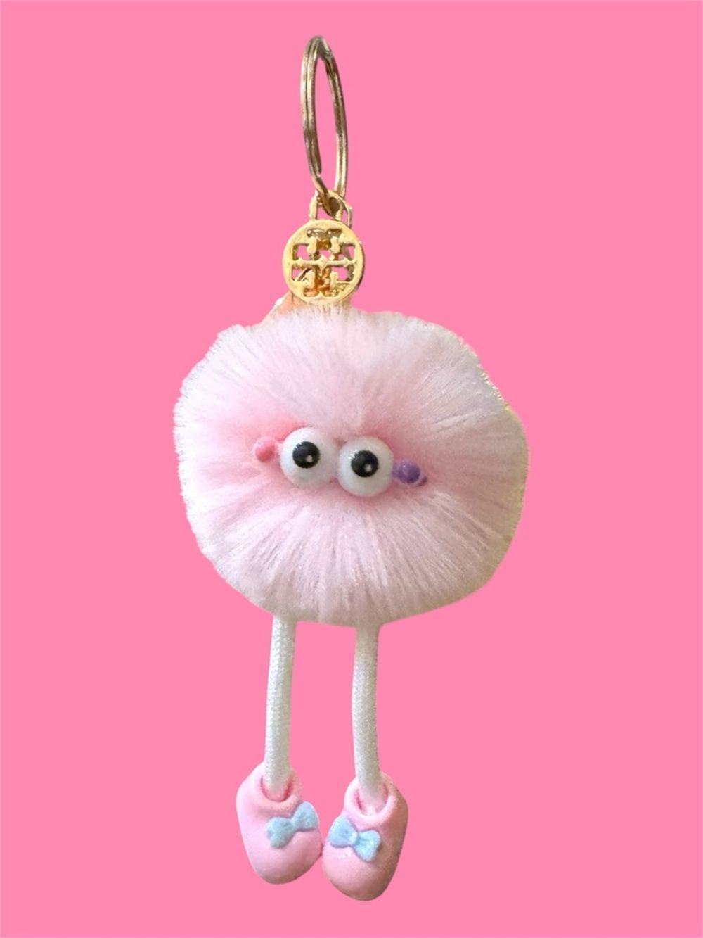 Tory Burch Keychain Bag Charm Soie Pom LuxeLoom Pom Pom